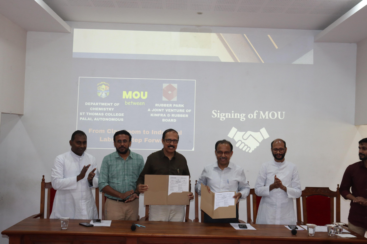 MoU signed between St Thomas College Pala and Rubber Park