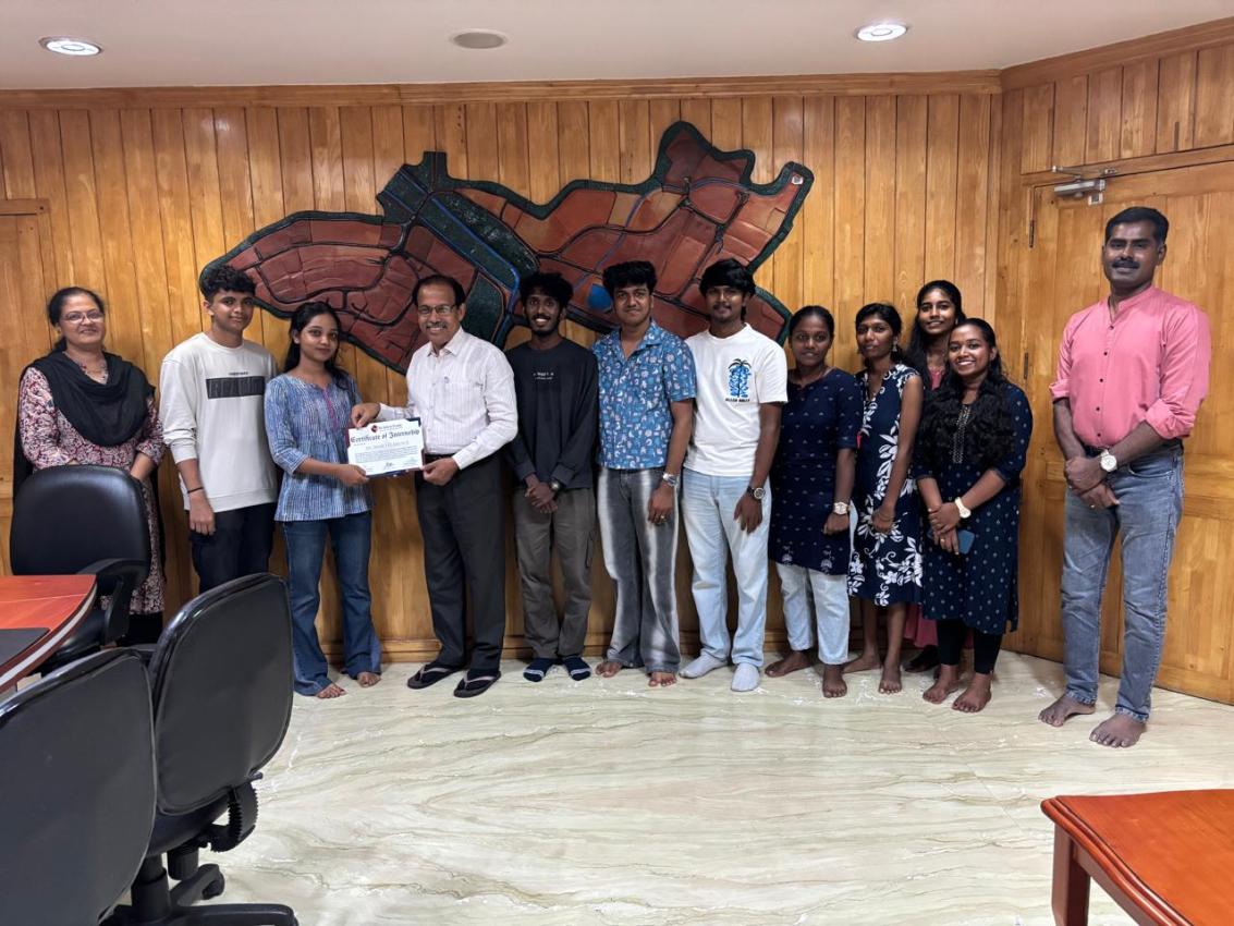 Final day internship programme for BSc Chemistry student from St  Alberts College  Ernakulam